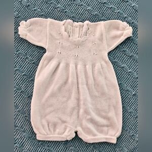 Baby’s Trousseau Vintage Knit Romper Size 6 Months White